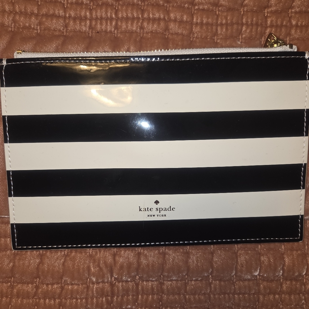 Kate Spade Black and White Striped Clutch - Picture 8 of 10